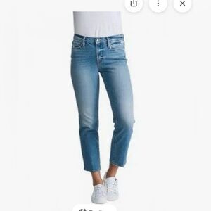 FRAME Straight Leg Light Blue Denim Jeans Miranda Rips s 29 EUC